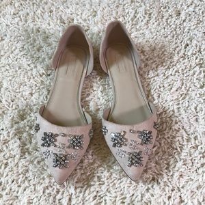 Rhinestone suede Forever 21 flats